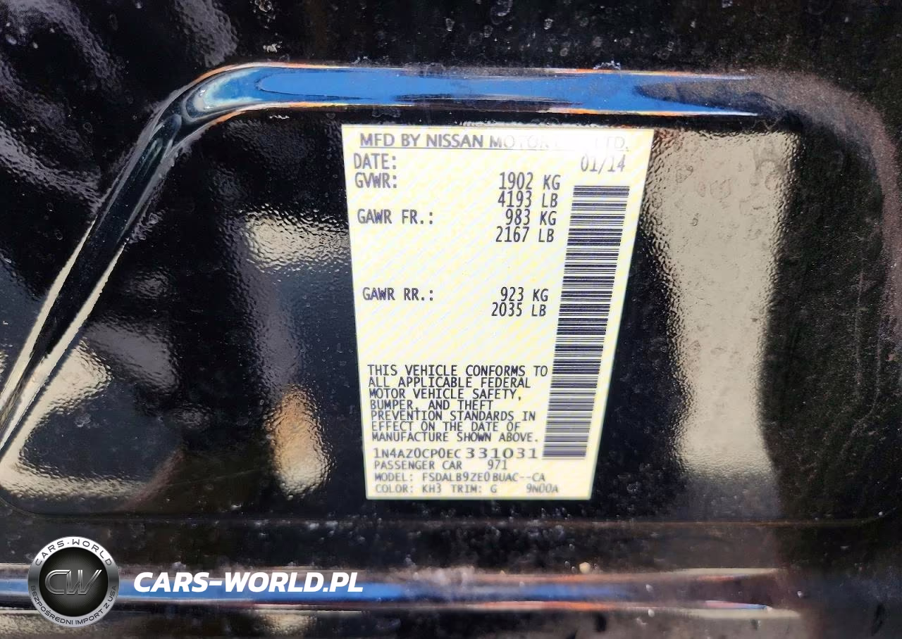 2014 Nissan Leaf S VIN:1N4AZ0CP0EC331031 - 12
