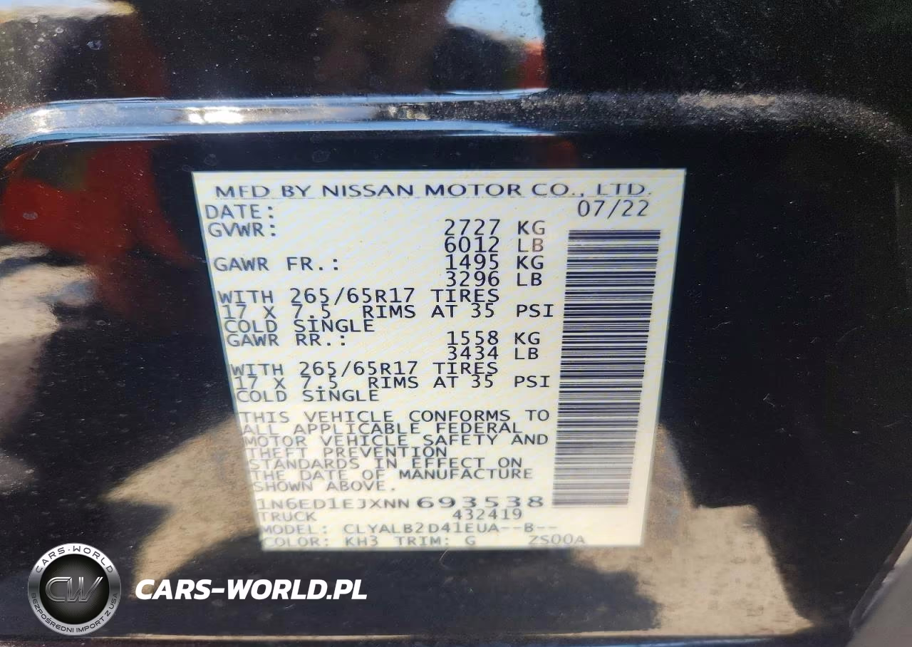2022 Nissan Frontier Sv VIN:1N6ED1EJXNN693538 - 12
