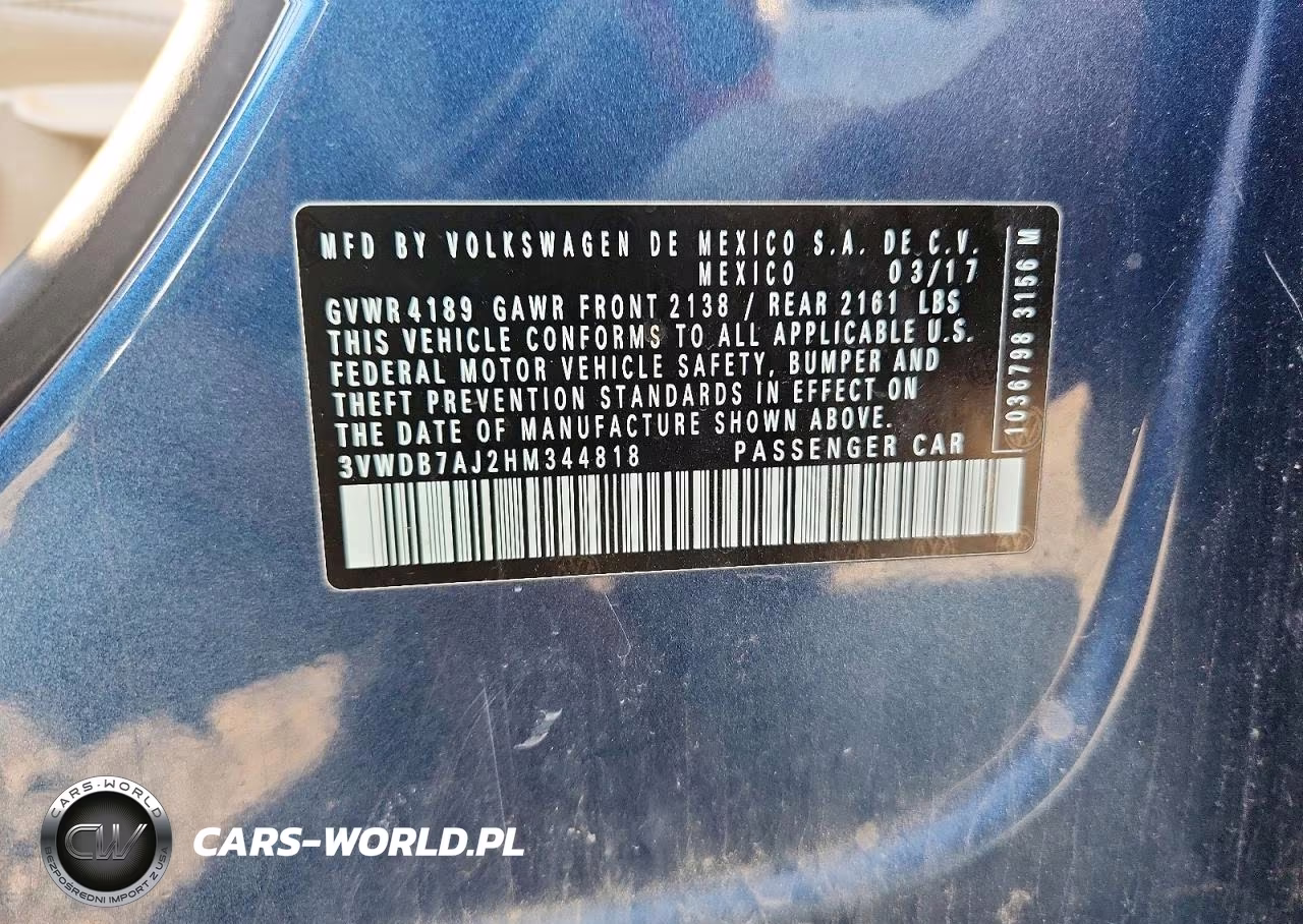 2017 Volkswagen Jetta Se VIN:3VWDB7AJ2HM344818 - 12
