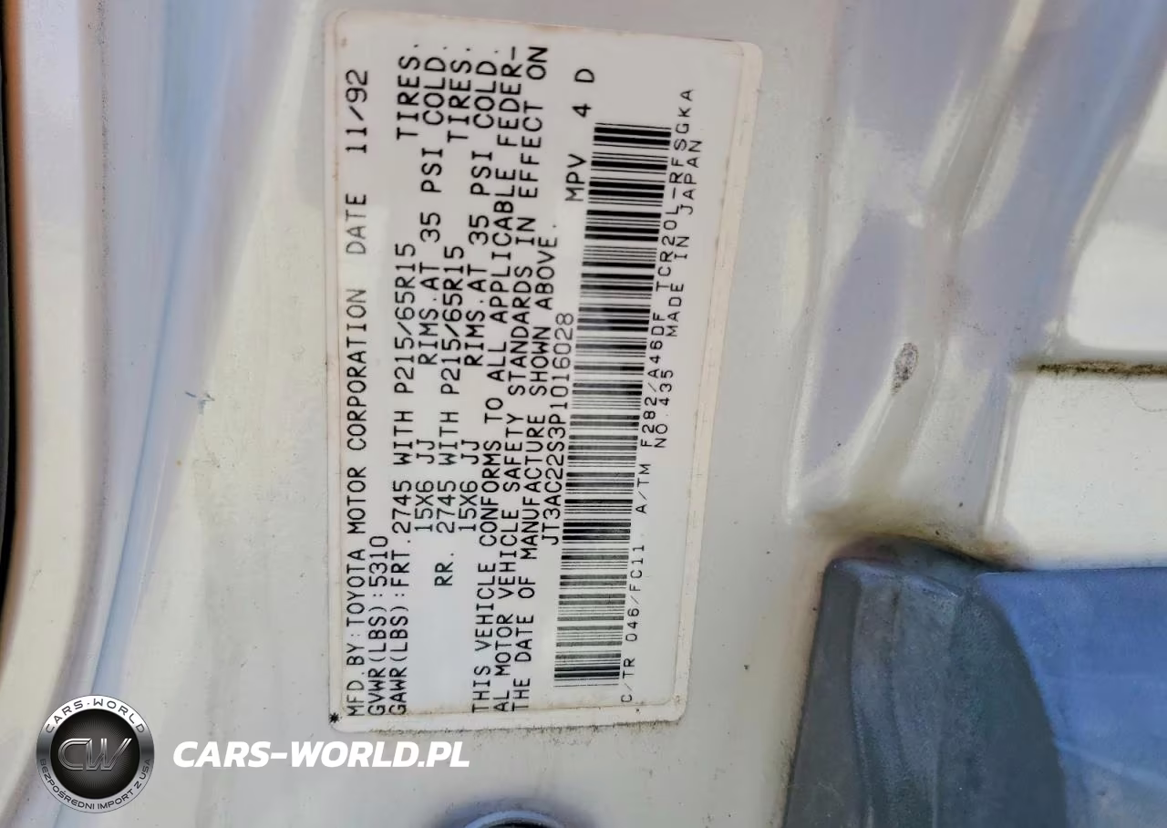 1993 Toyota Previa Le VIN:JT3AC22S3P1016028 - 13