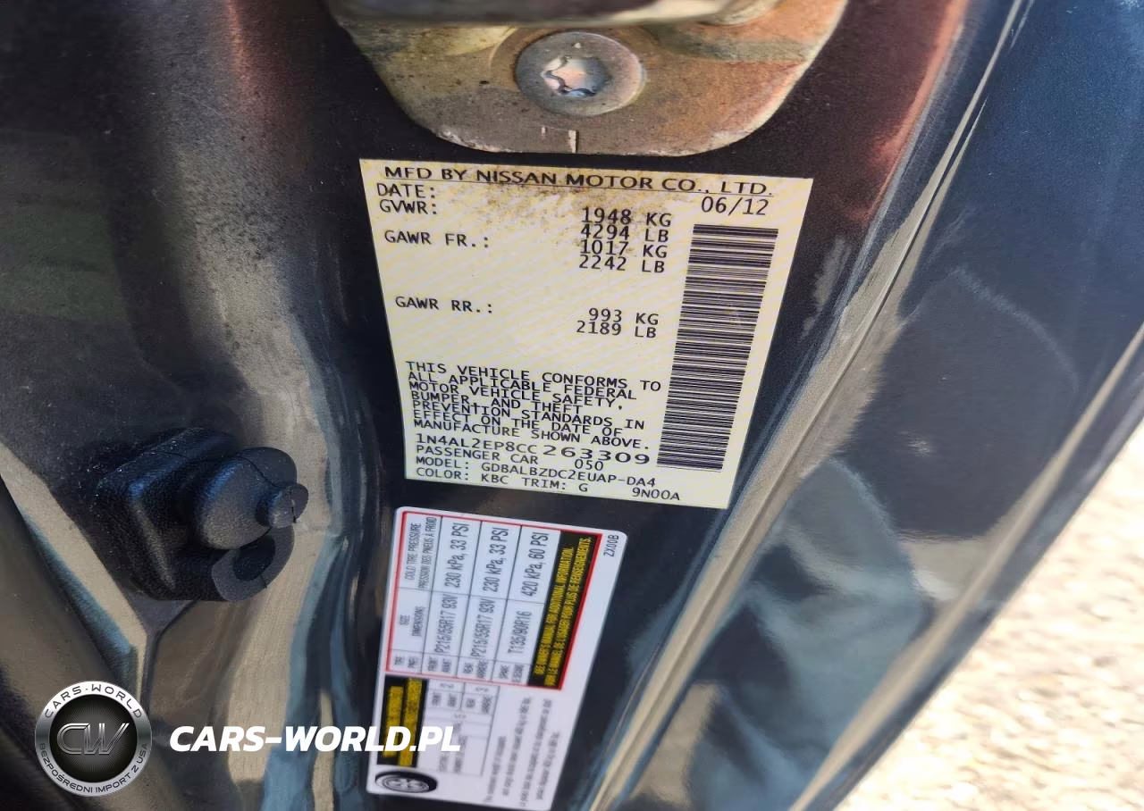 2012 Nissan Altima 2.5 S VIN:1N4AL2EP8CC263309 - 12