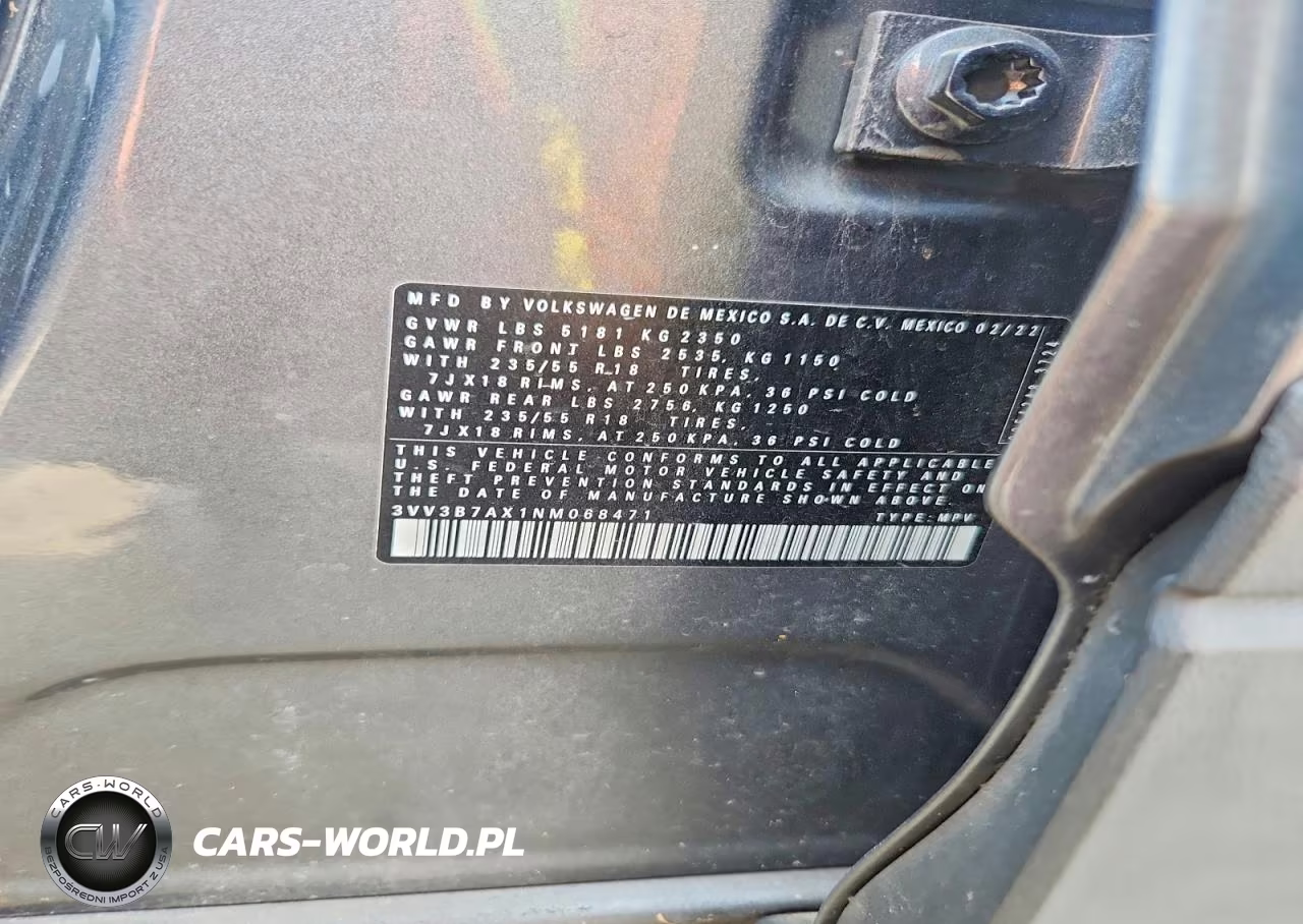 2022 Volkswagen Tiguan Se VIN:3VV3B7AX1NM068471 - 13