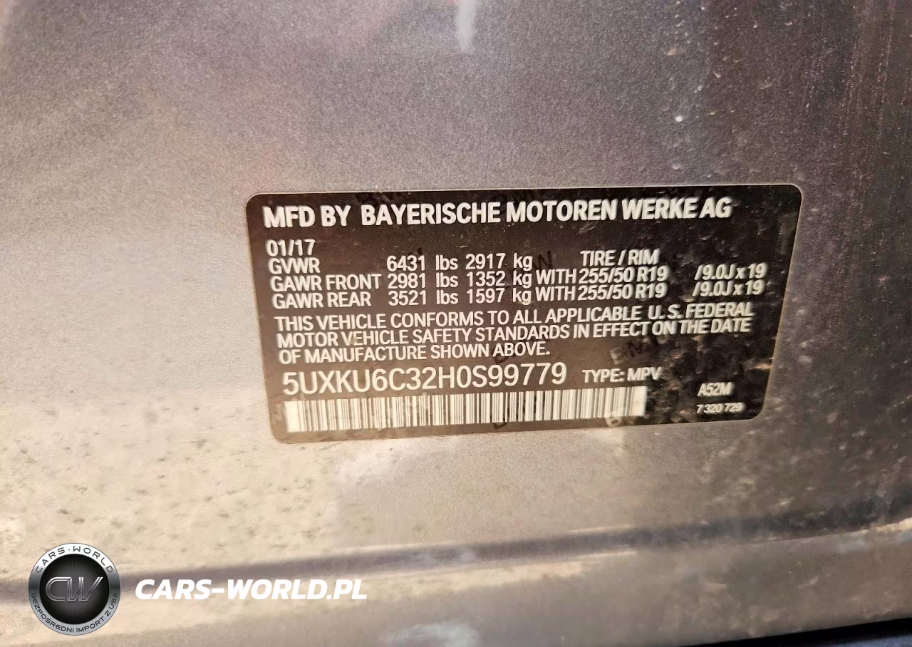 2017 BMW X6 xDrive50I VIN:5UXKU6C32H0S99779 - 13