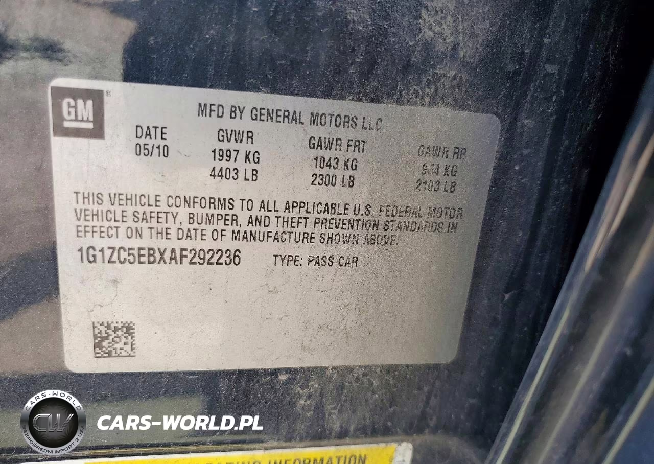 2010 Chevrolet Malibu 1Lt VIN:1G1ZC5EBXAF292236 - 12