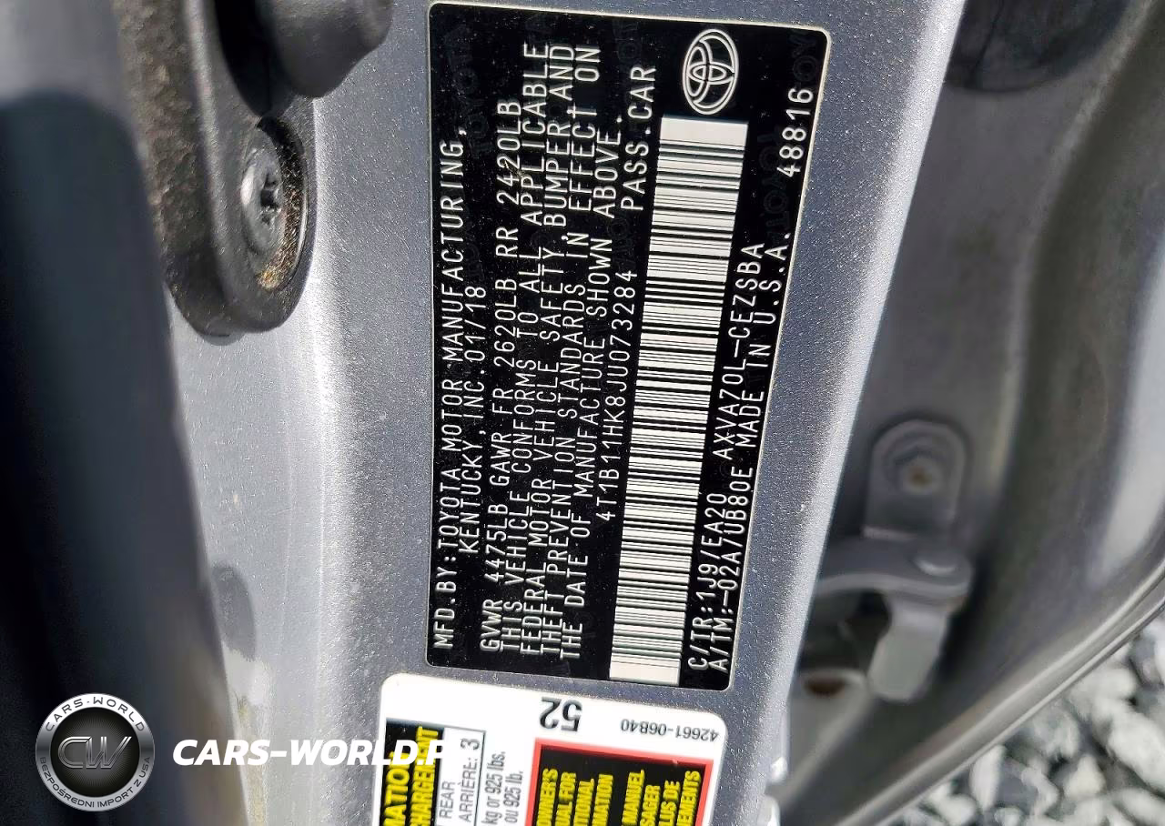 2018 Toyota Camry Se VIN:4T1B11HK8JU073284 - 12