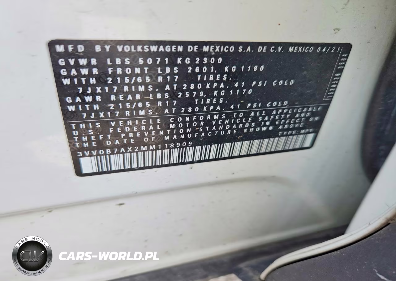 2021 Volkswagen Tiguan S VIN:3VV0B7AX2MM118909 - 14