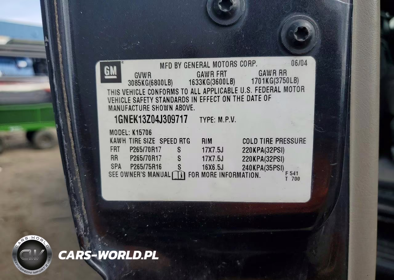 2004 Chevrolet Tahoe K1500 VIN:1GNEK13Z04J309717 - 13