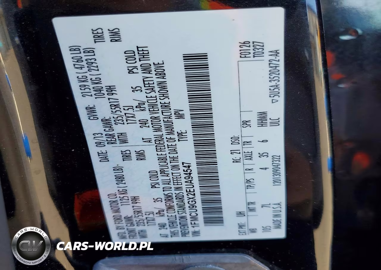 2014 Ford Escape Se VIN:1FMCU9GX2EUA94547 - 12