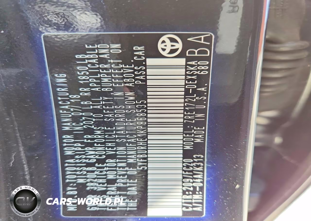 2019 Toyota Corolla Se VIN:5YFBURHE1KP868535 - 12