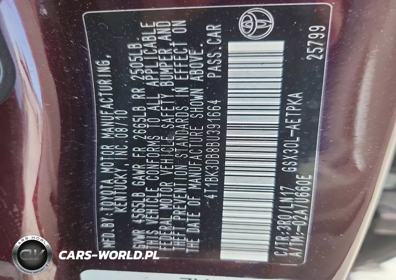 2011 Toyota Avalon Limited VIN:4T1BK3DB8BU391664 - 12