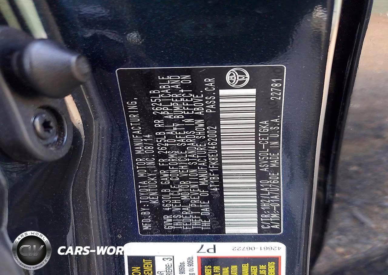 2014 Toyota Camry Xle VIN:4T1BF1FK8EU462002 - 12
