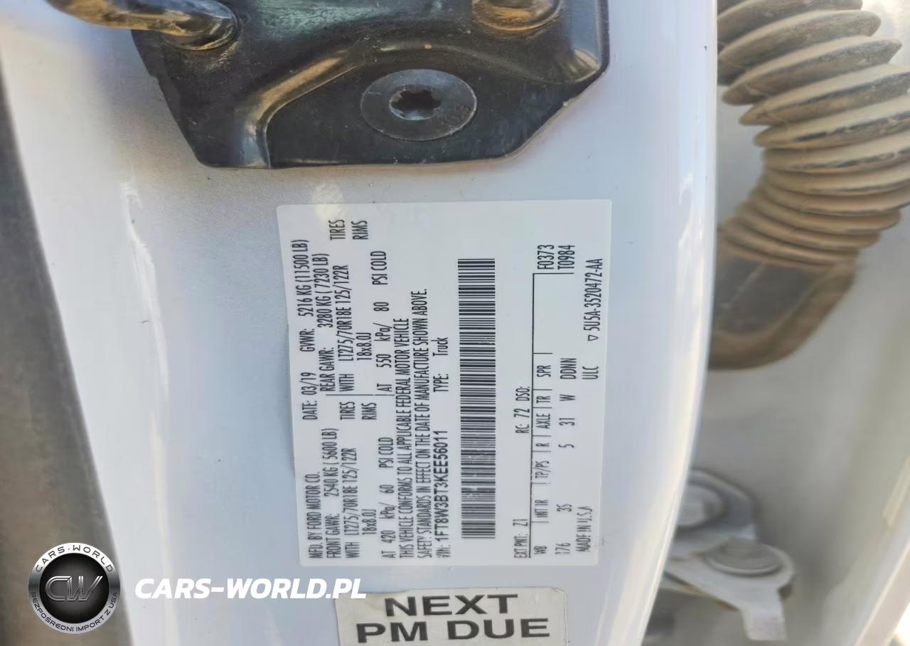 2019 Ford F350 Super Duty VIN:1FT8W3BT3KEE56011 - 13