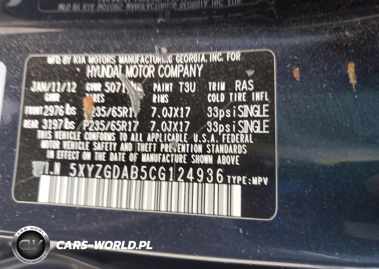 2012 Hyundai Santa Fe Gls VIN:5XYZGDAB5CG124936 - 14