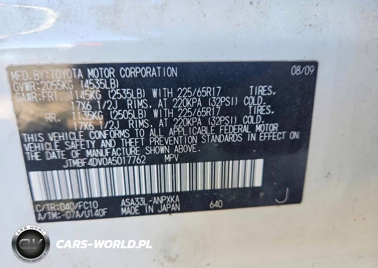 2010 Toyota Rav4 Base VIN:JTMBF4DV0A5017762 - 13