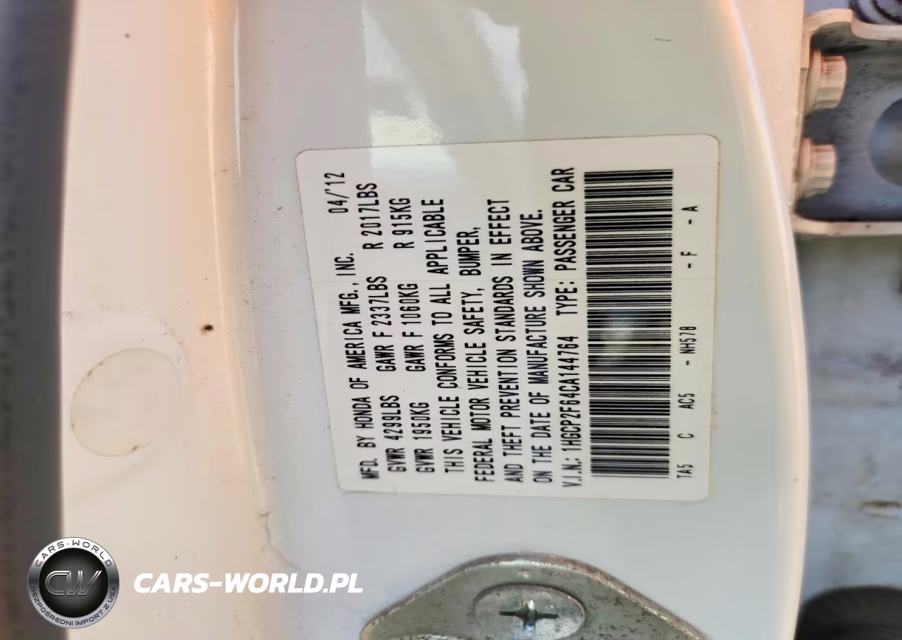 2012 Honda Accord Se VIN:1HGCP2F64CA144764 - 12