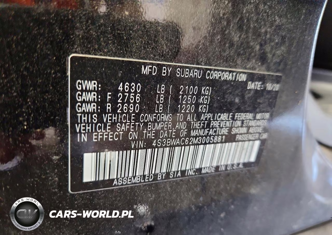 2021 Subaru Legacy Premium VIN:4S3BWAC62M3005881 - 12