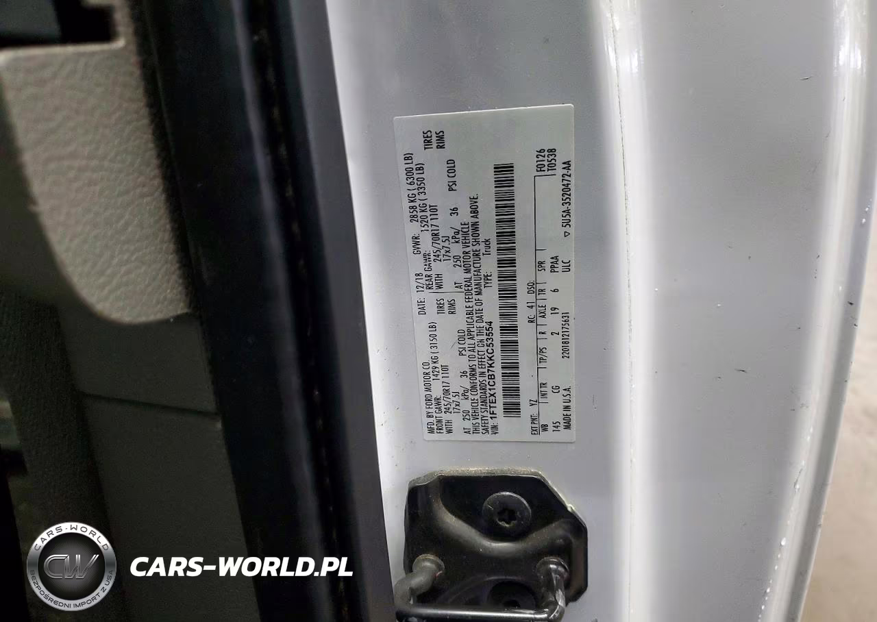 2019 Ford F150 Super Cab VIN:1FTEX1CB7KKC53554 - 12