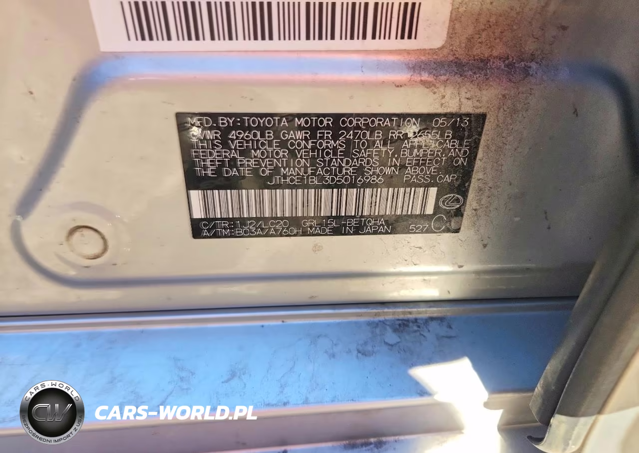 2013 Lexus Gs 350 VIN:JTHCE1BL3D5016986 - 12