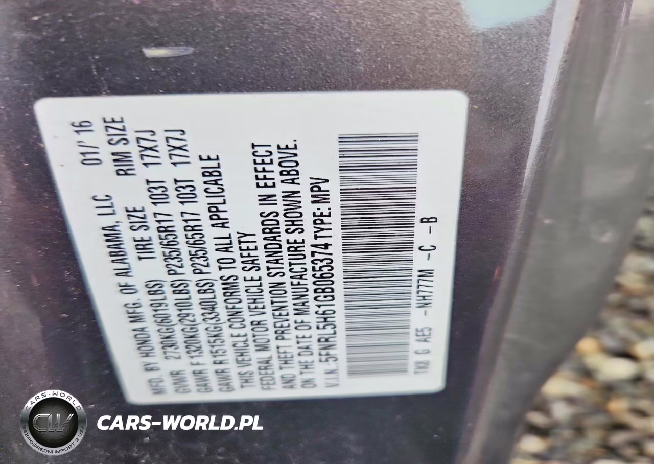 2016 Honda Odyssey Exl VIN:5FNRL5H61GB065374 - 14