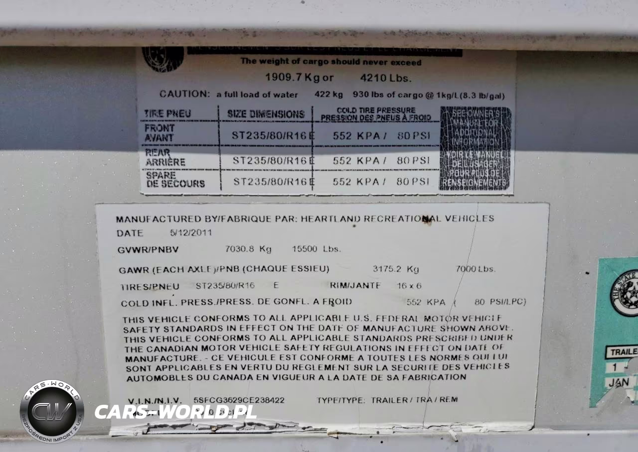 2012 Heartland Cyclone Camper VIN:5SFCG3629CE238422 - 10