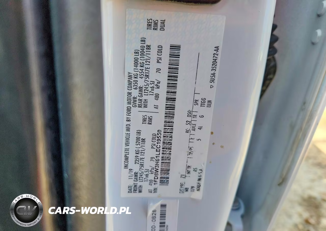 2020 Ford F350 Super Duty VIN:1FD8W3H61LEC19550 - 12