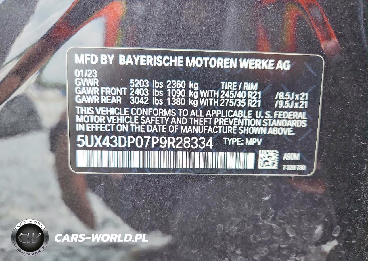 2023 BMW X3 Sdrive30I VIN:5UX43DP07P9R28334 - 14