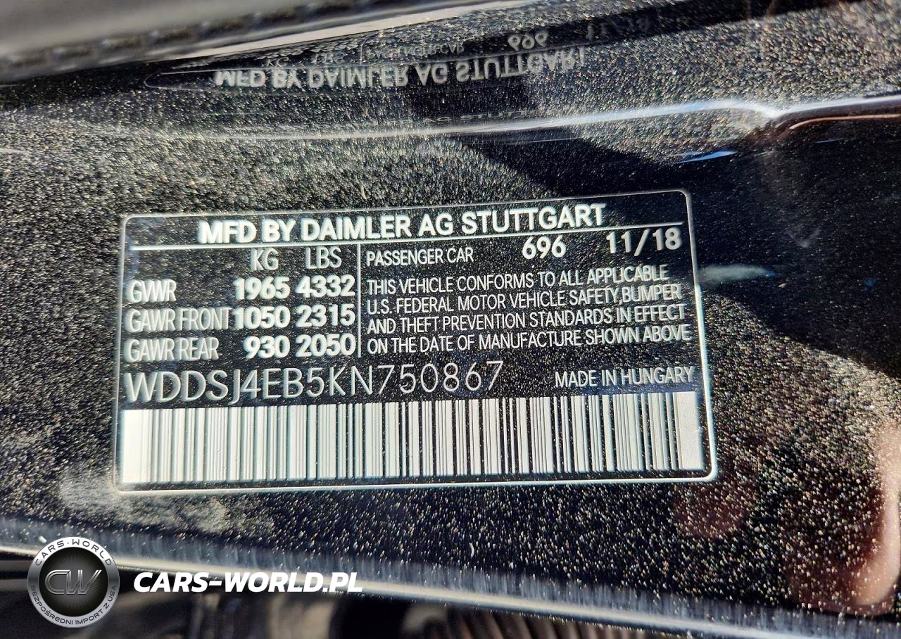 2019 Mercedes-Benz Cla 250 VIN:WDDSJ4EB5KN750867 - 12