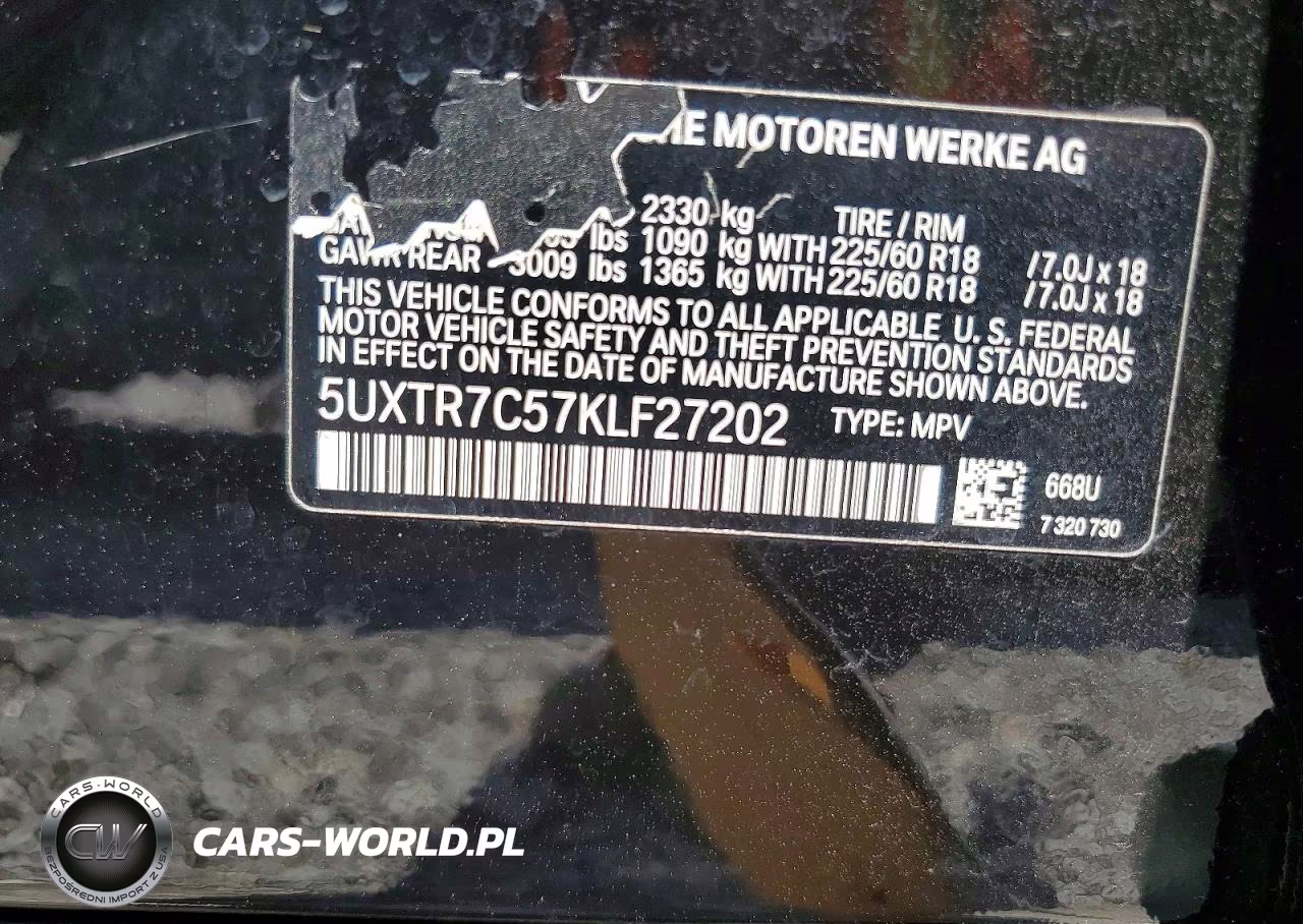 2019 BMW X3 Sdrive30I VIN:5UXTR7C57KLF27202 - 13