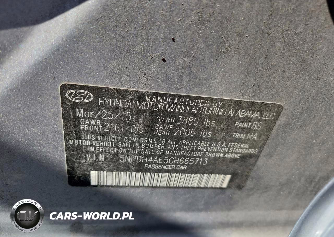 2016 Hyundai Elantra Se VIN:5NPDH4AE5GH665713 - 12