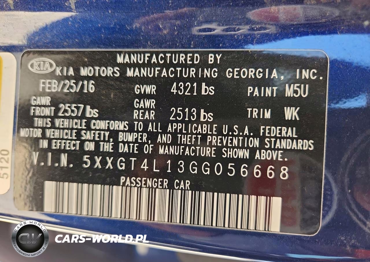 2016 Kia Optima Lx VIN:5XXGT4L13GG056668 - 12
