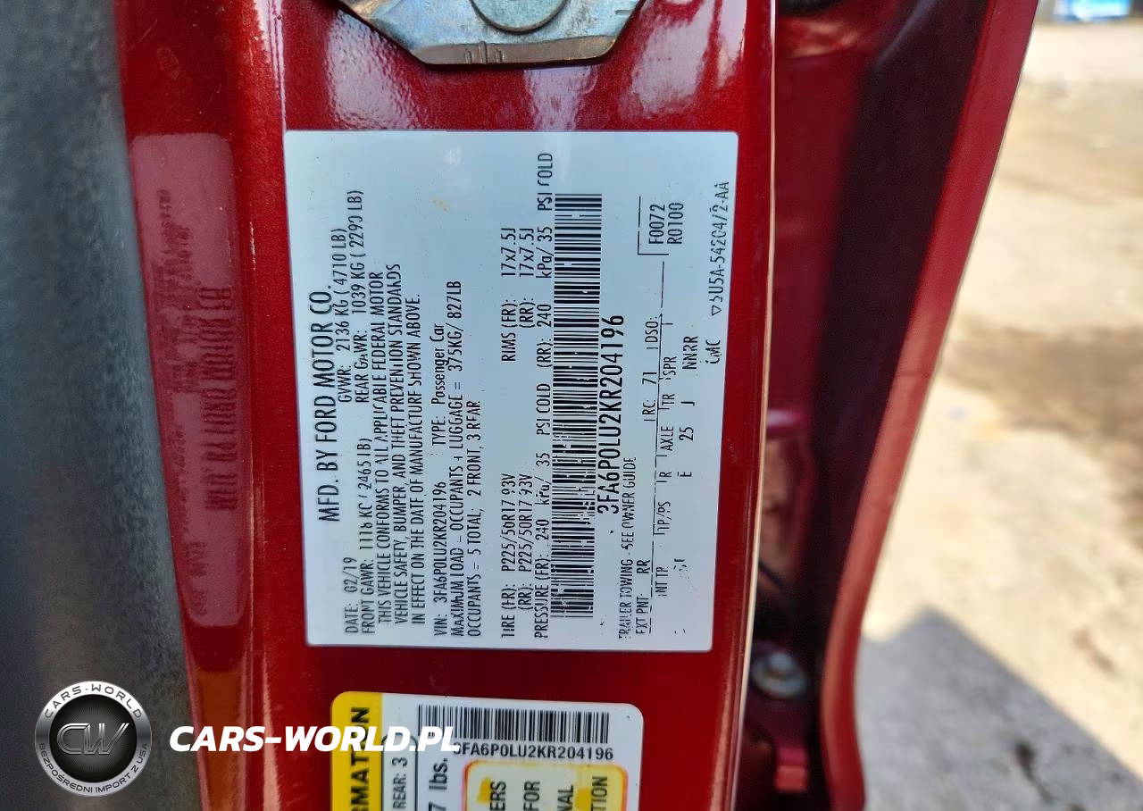 2019 Ford Fusion Se VIN:3FA6P0LU2KR204196 - 12