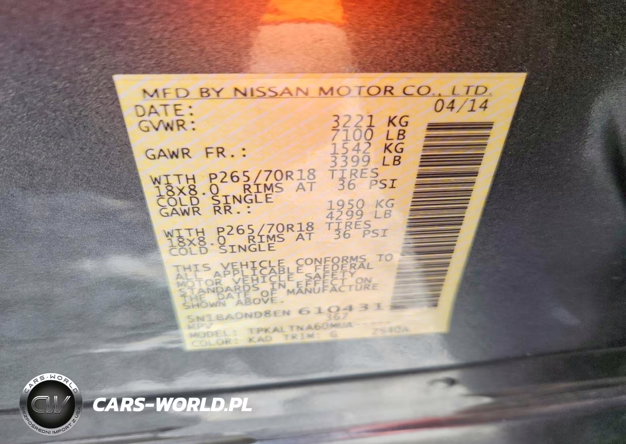 2014 Nissan Armada Sv VIN:5N1BA0ND8EN610431 - 12