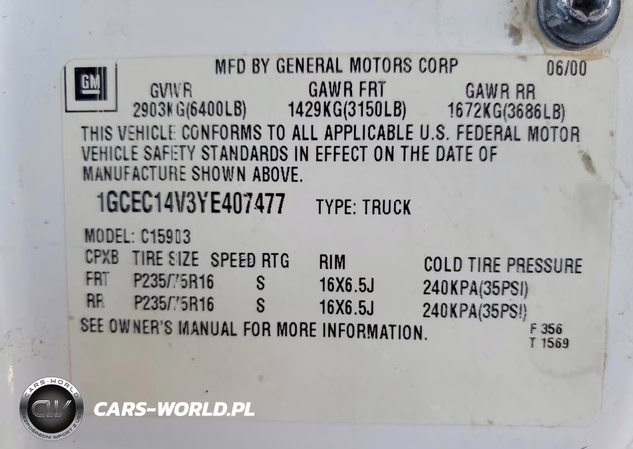 2000 Chevrolet Silverado C1500 VIN:1GCEC14V3YE407477 - 12