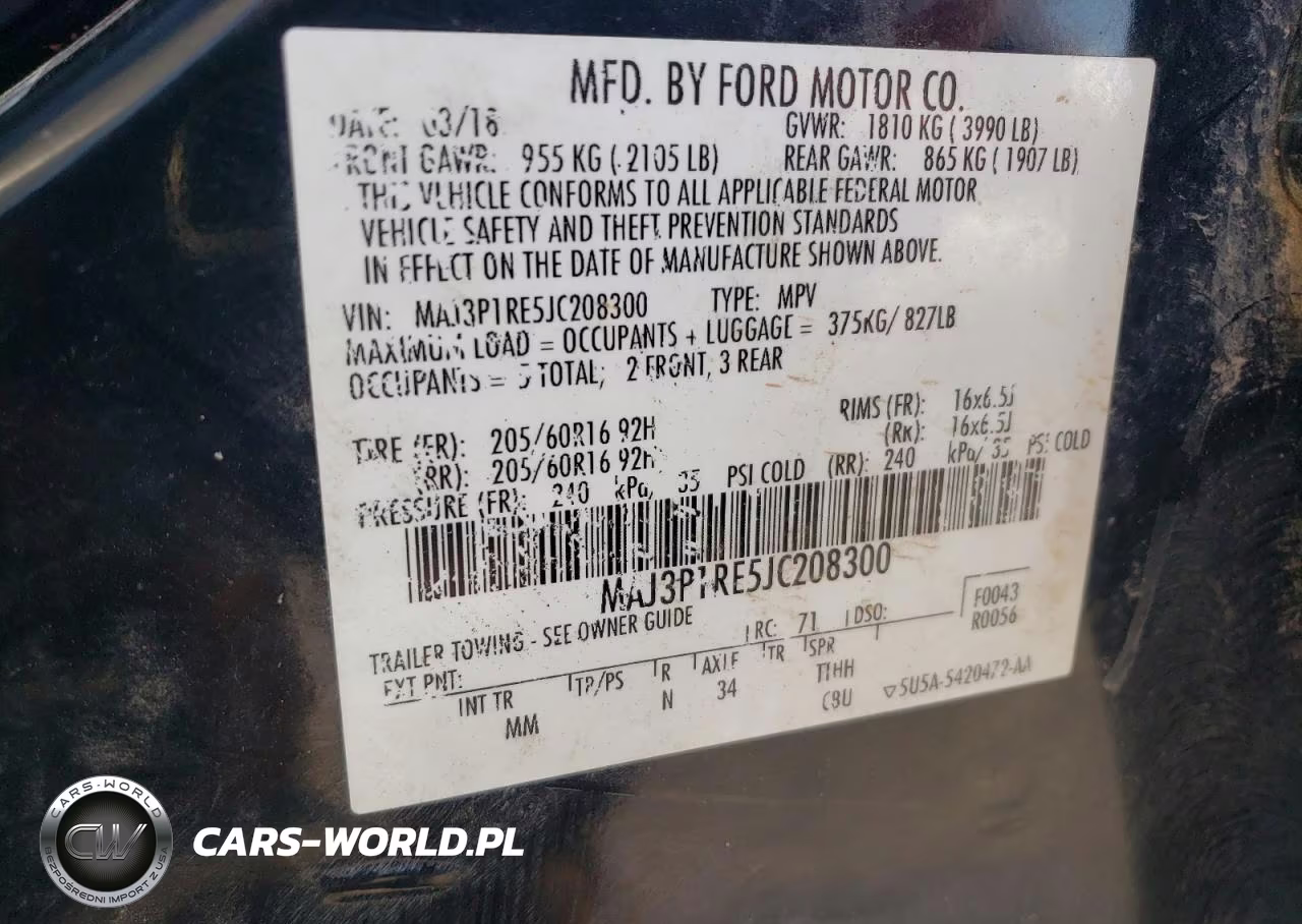 2018 Ford Ecosport S VIN:MAJ3P1RE5JC208300 - 14