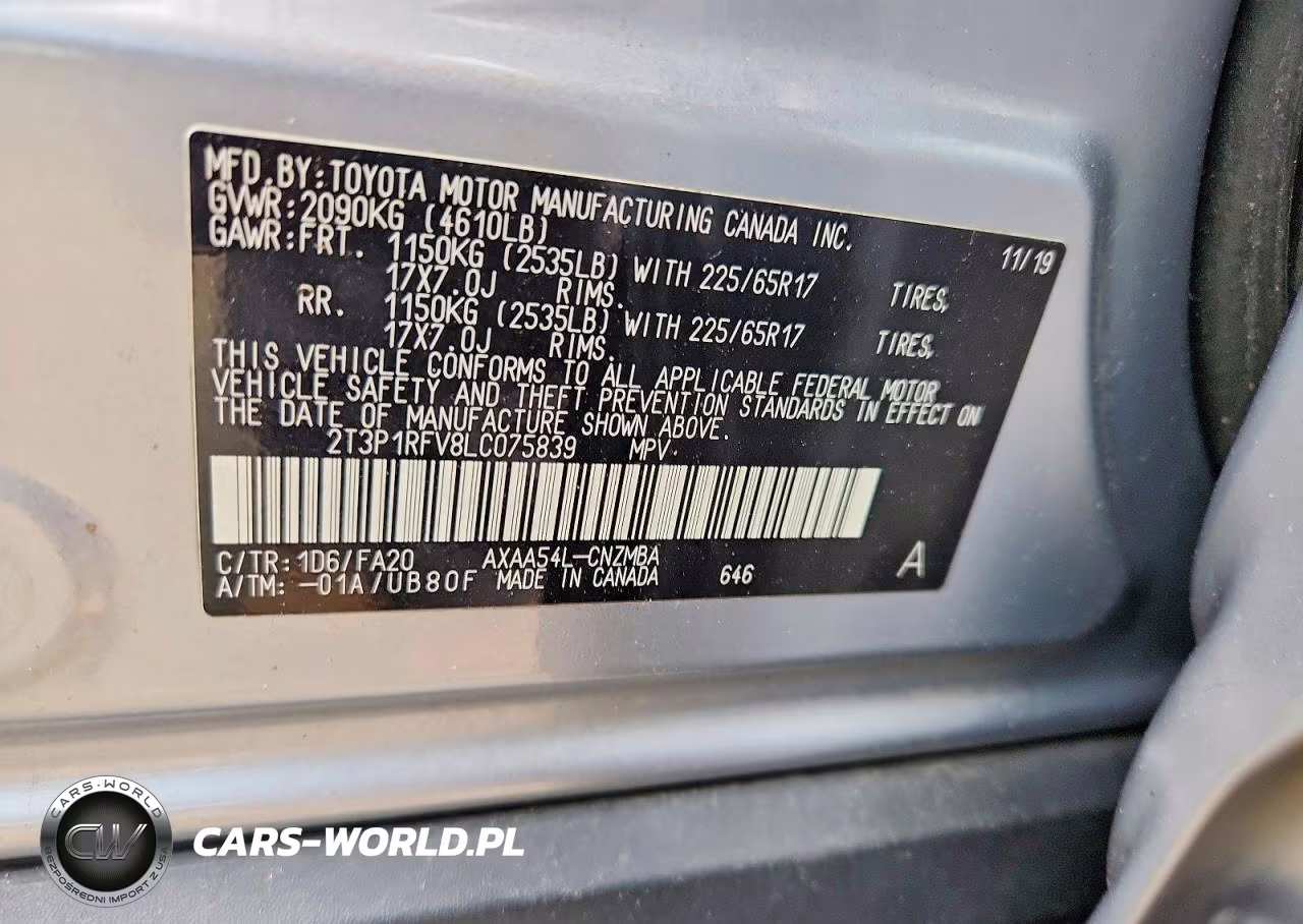 2020 Toyota Rav4 Xle VIN:2T3P1RFV8LC075839 - 12