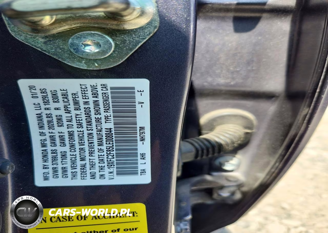 2020 Honda Civic Sport VIN:19XFC2F85LE008844 - 12