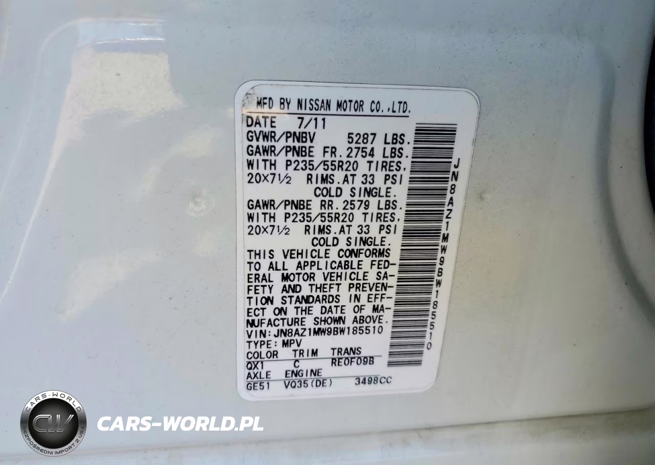 2011 Nissan Murano S VIN:JN8AZ1MW9BW185510 - 13