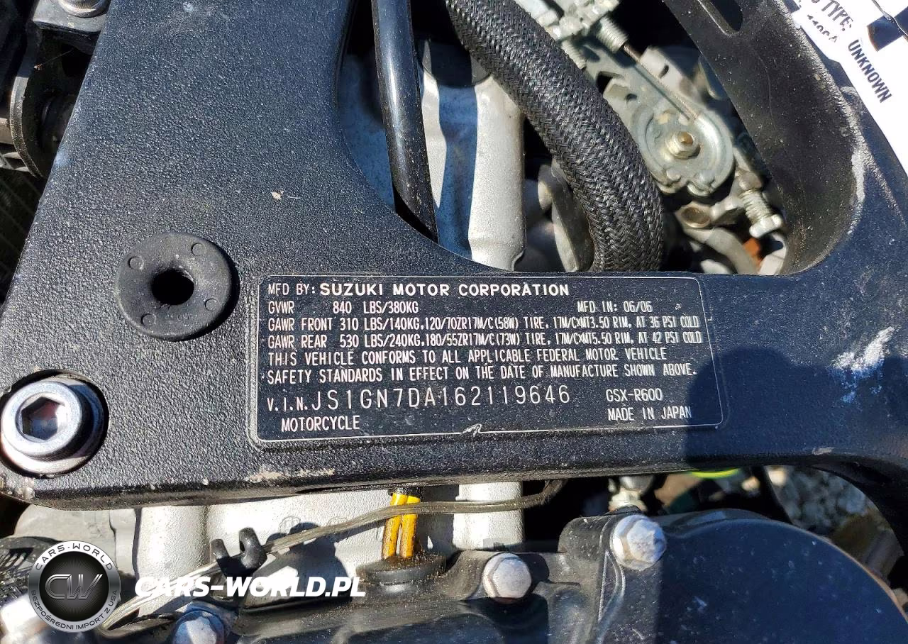 2006 Suzuki Gsx-R600 K6 VIN:JS1GN7DA162119646 - 9