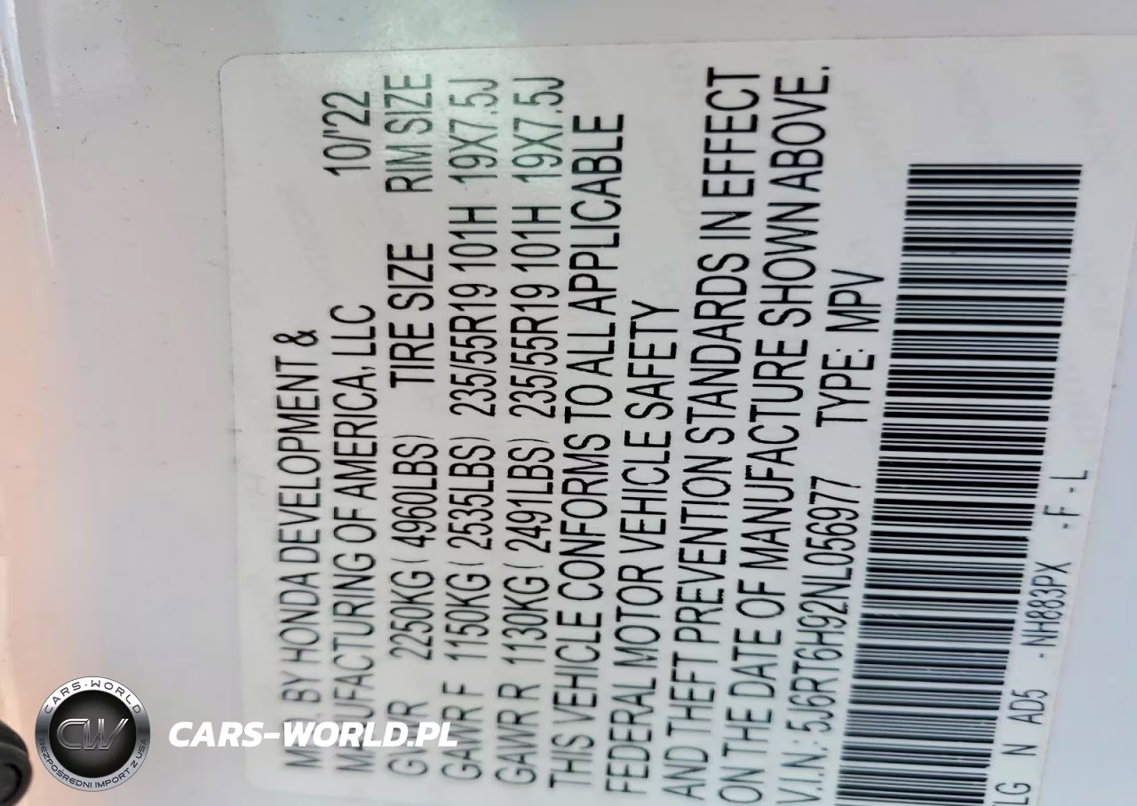 2022 Honda Cr-V Touring VIN:5J6RT6H92NL056977 - 13