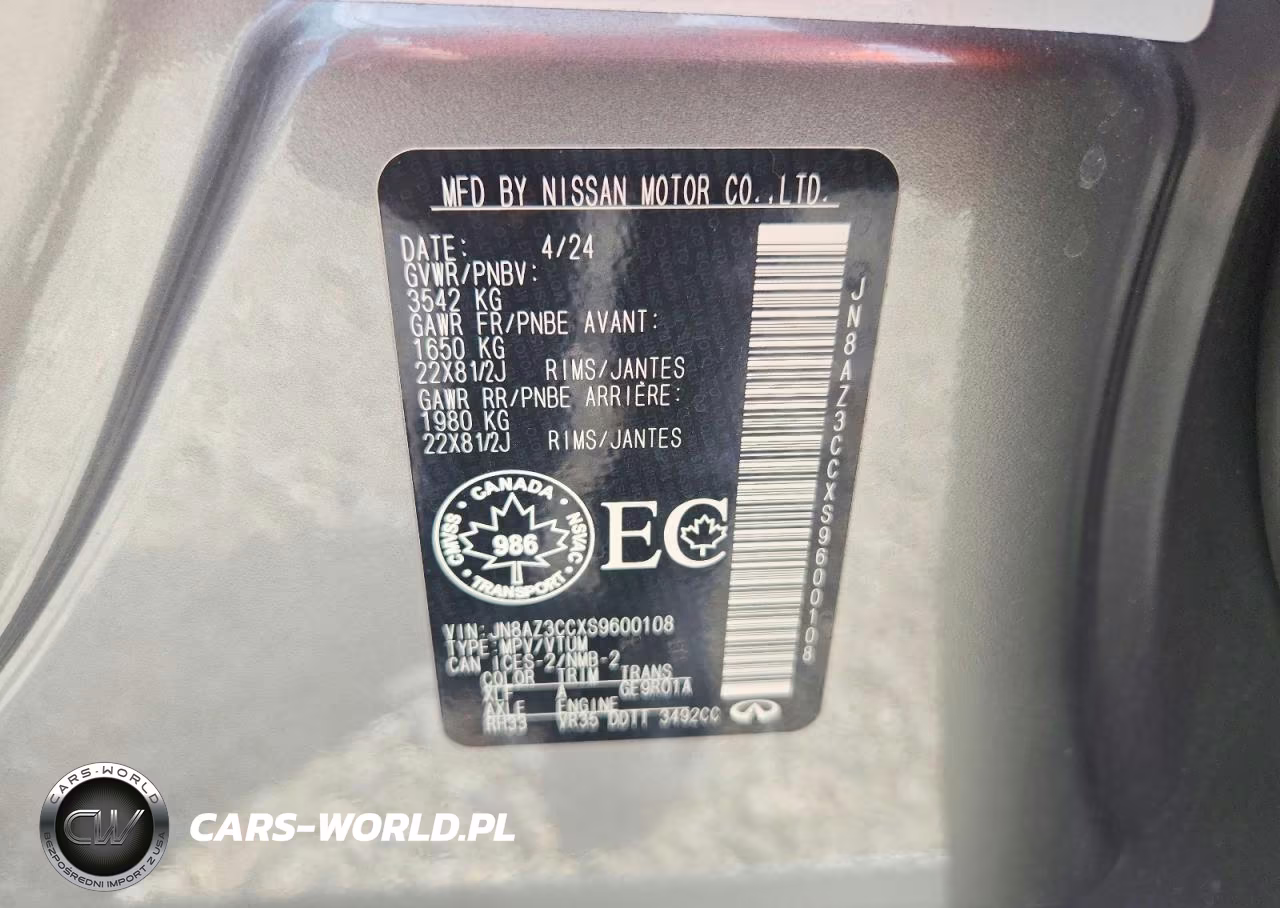 2025 Infiniti Qx80 Autograph VIN:JN8AZ3CCXS9600108 - 13