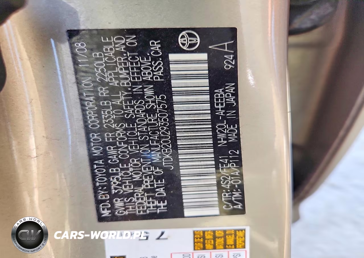2009 Toyota Prius Base VIN:JTDKB20U293507575 - 13