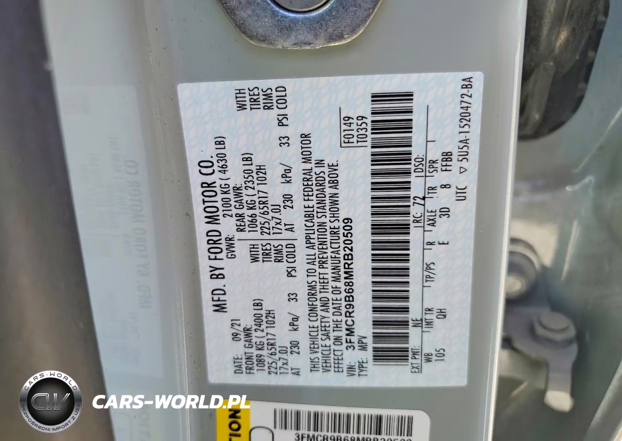 2021 Ford Bronco Sport Big Bend VIN:3FMCR9B68MRB20509 - 13