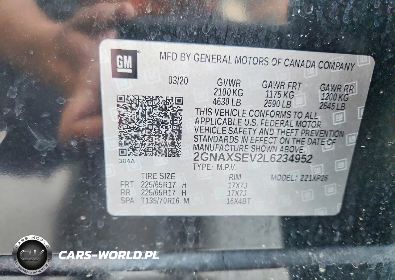 2020 Chevrolet Equinox Ls VIN:2GNAXSEV2L6234952 - 12