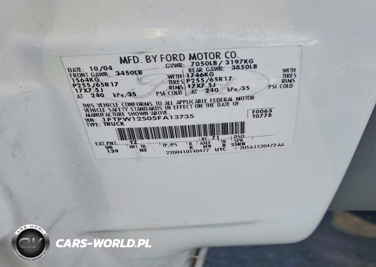 2005 Ford F150 Supercrew VIN:1FTPW12505FA13735 - 12