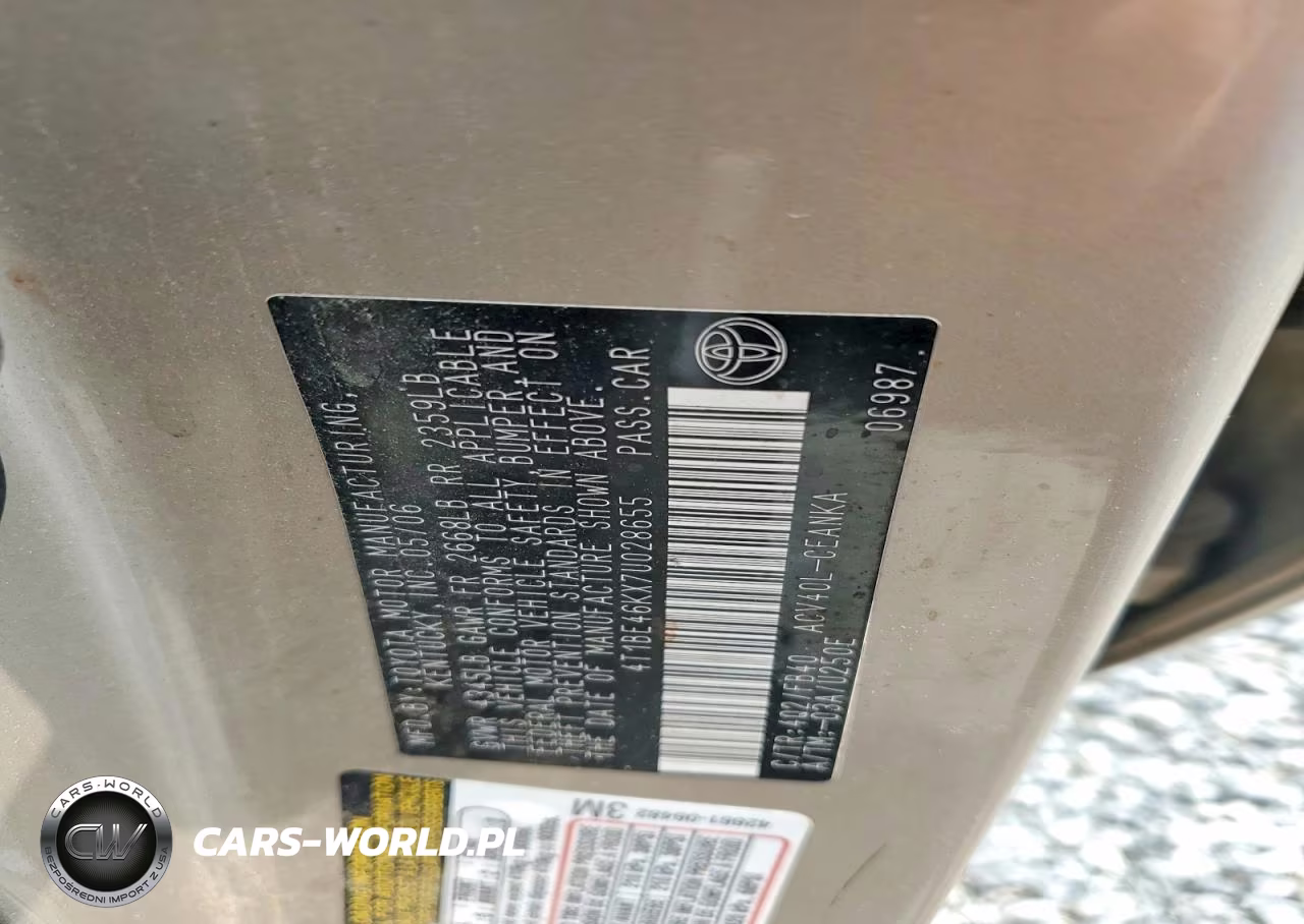 2007 Toyota Camry Le VIN:4T1BE46KX7U028655 - 12