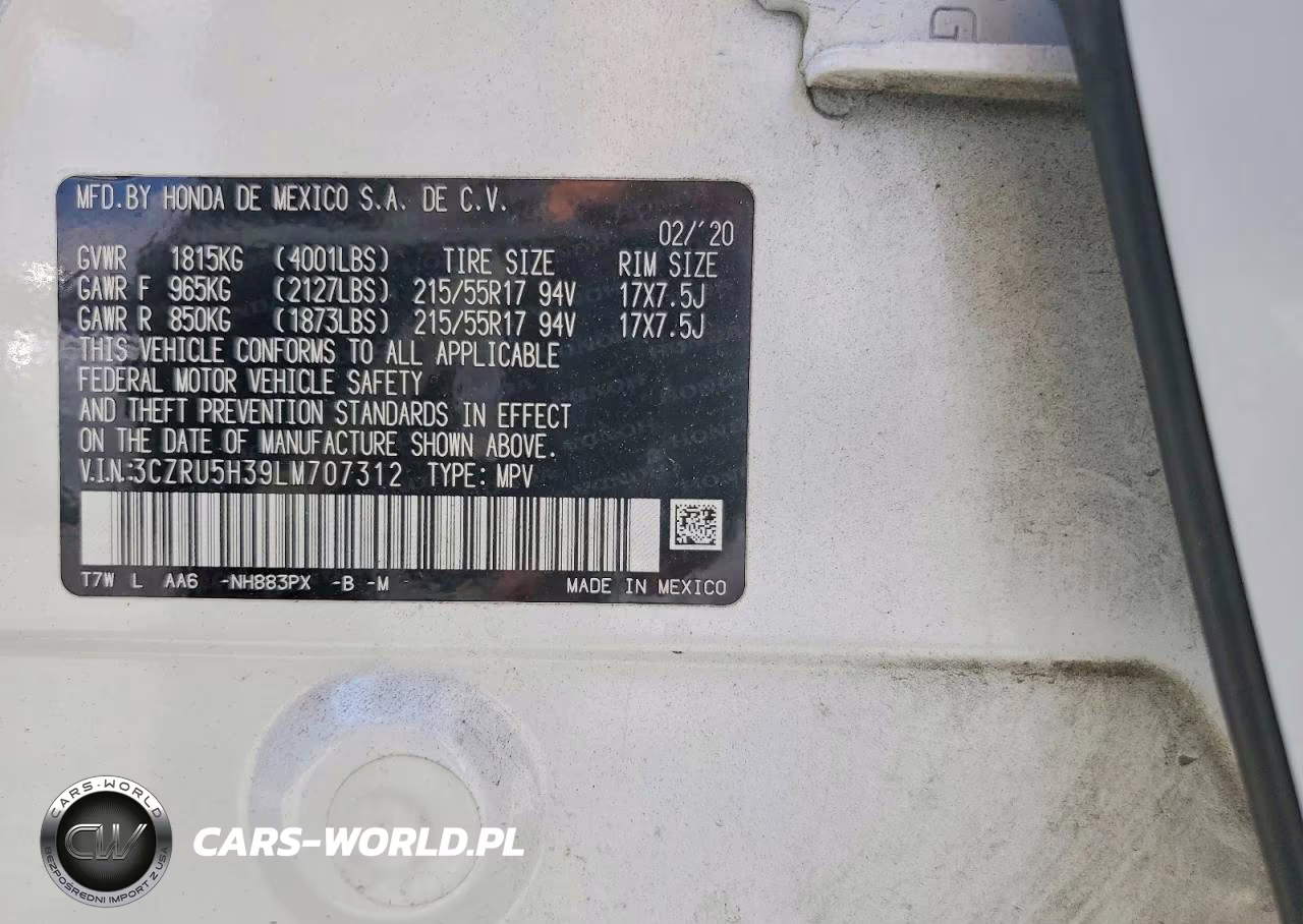 2020 Honda Hr-V Lx VIN:3CZRU5H39LM707312 - 13