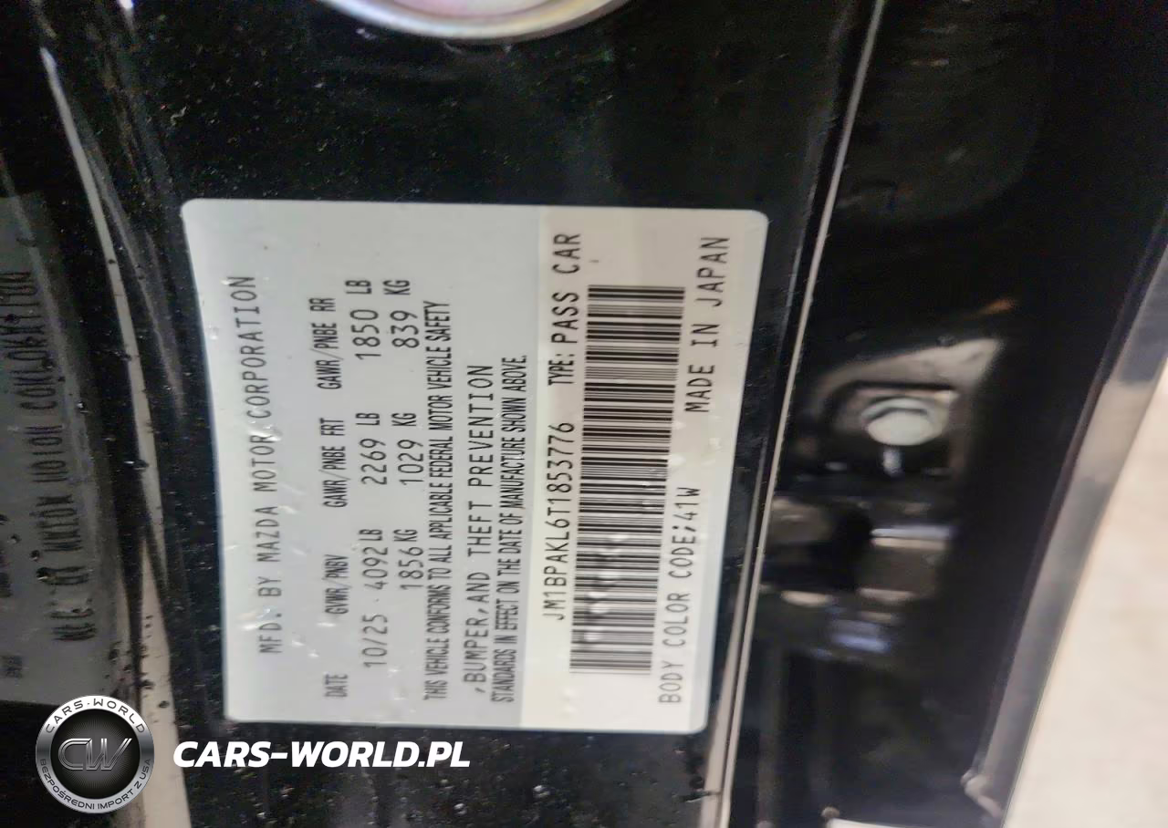 2026 Mazda 3 Select Sport VIN:JM1BPAKL6T1853776 - 12