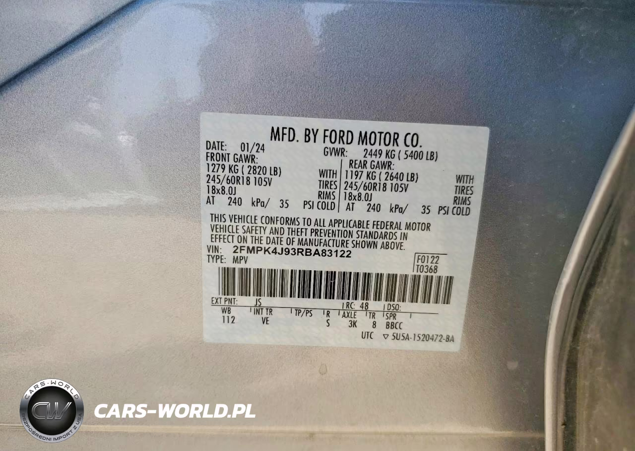 2024 Ford Edge Sel VIN:2FMPK4J93RBA83122 - 13