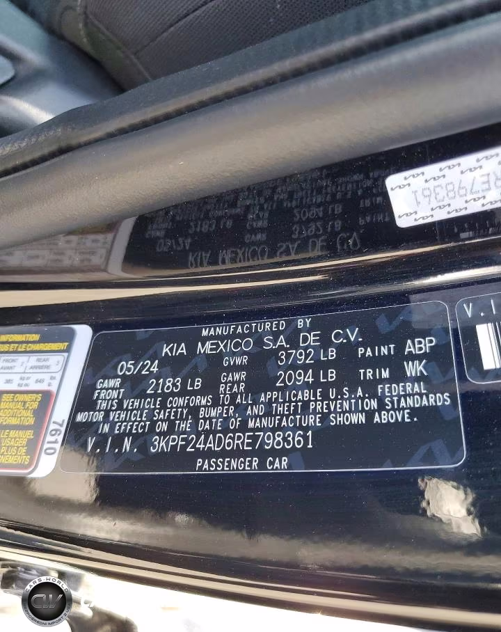 2024 Kia Forte Lxs VIN:3KPF24AD6RE798361 - 12