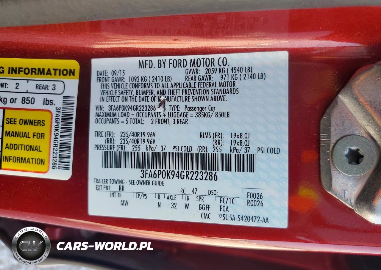 2016 Ford Fusion Titanium VIN:3FA6P0K94GR223286 - 12